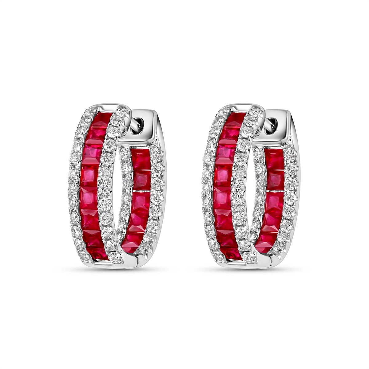 Earrings Earrings in White Gold containing Multi-gemstone, Diamond, Ruby 434573