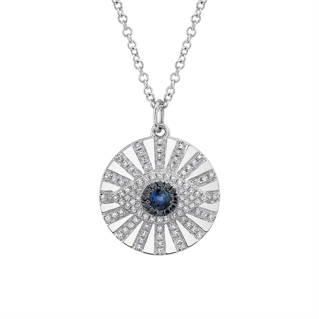 Necklaces Necklaces in White Gold containing Black diamond, Multi-gemstone, Diamond, Sapphire 434732
