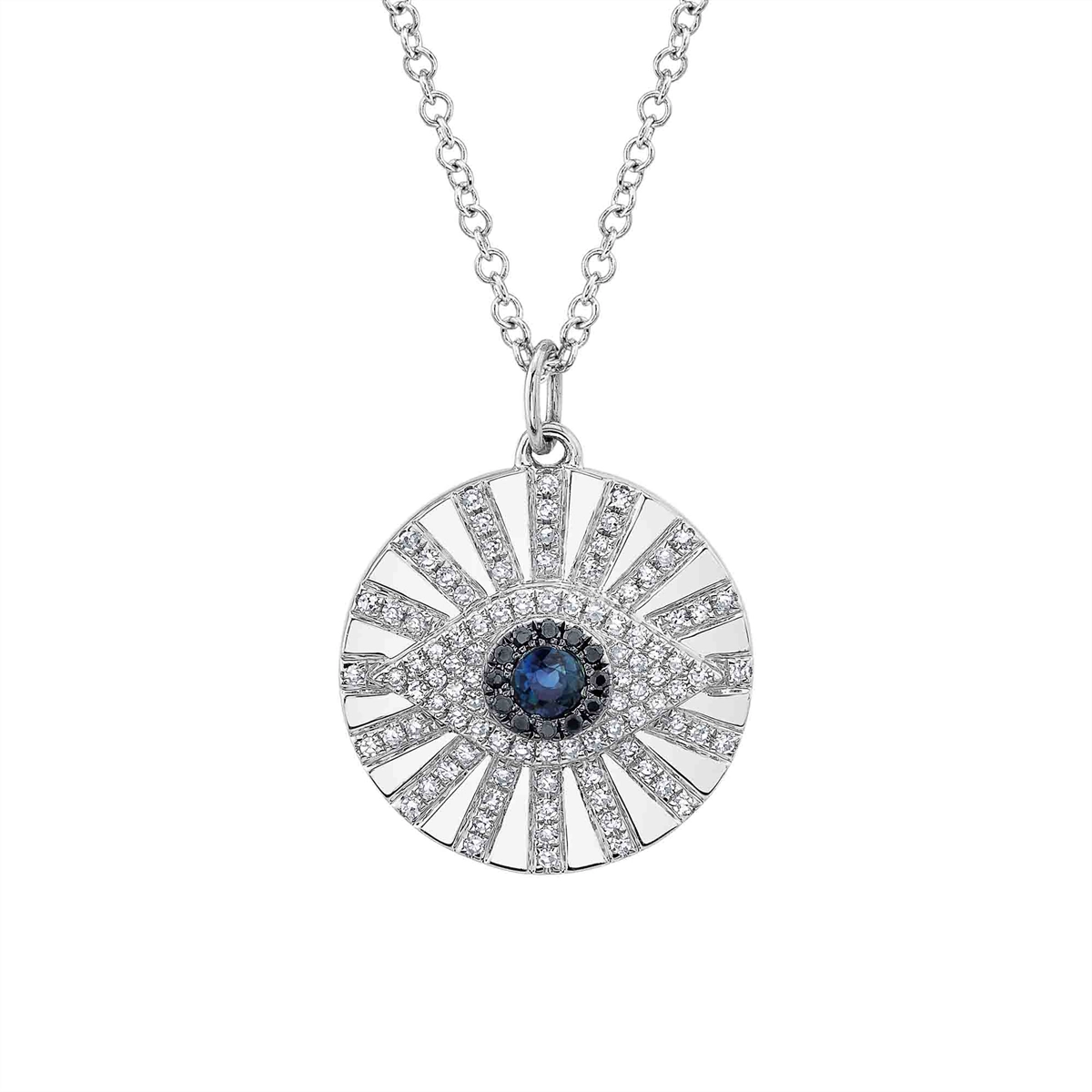 Necklaces Necklaces in White Gold containing Black diamond, Multi-gemstone, Diamond, Sapphire 434732