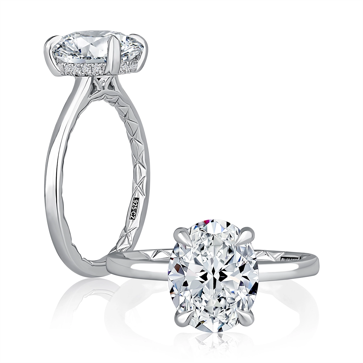 A. Jaffe Engagement Rings in White Gold containing Diamond MECOV3030Q/308