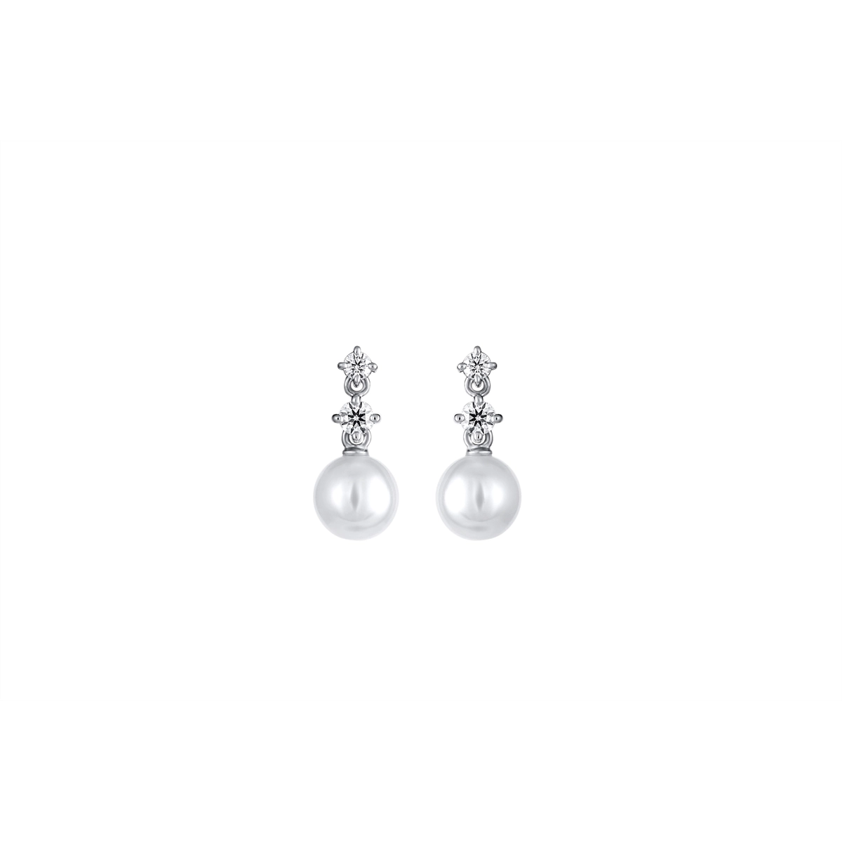 Mikimoto Earrings in White Gold containing Multi-gemstone, Diamond, Pearl MEQ10198ADXW