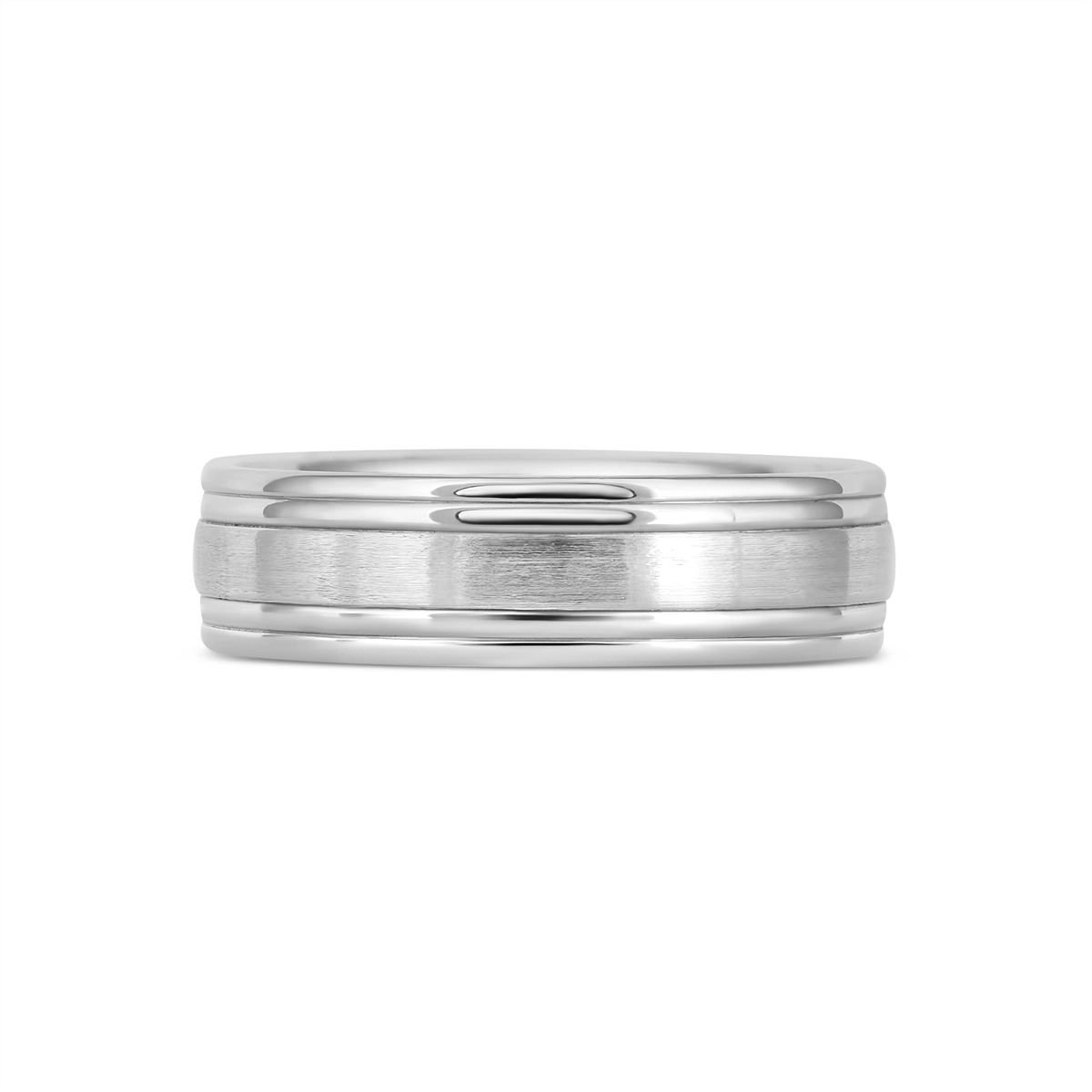 Mens Bands Wedding Rings in White Gold N00142-6-FW