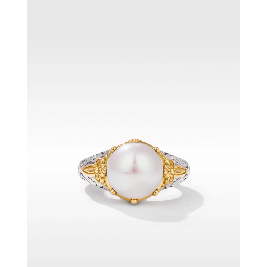 Konstantino Rings in Mixed Metals containing Pearl DMK2163-122-S7