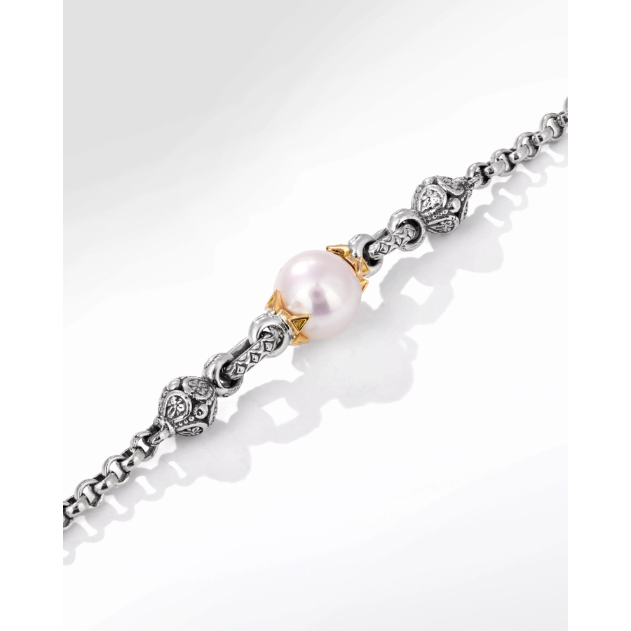 Konstantino Necklaces in Mixed Metals containing Pearl KOMK4795-122-18-2U