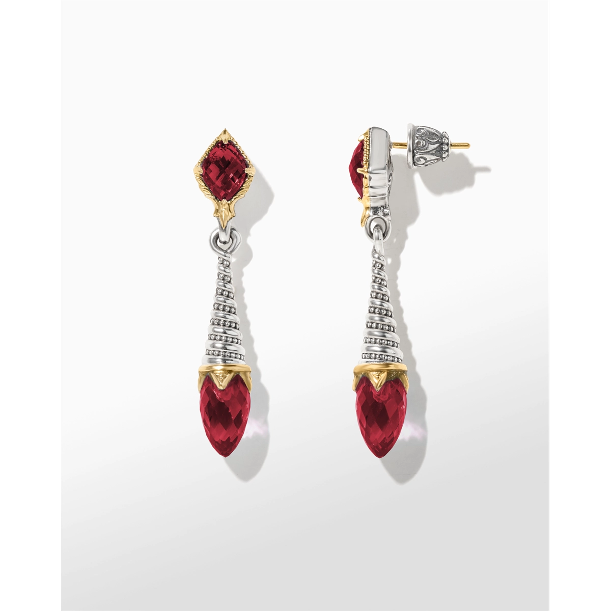 Konstantino Earrings in Mixed Metals containing Corundum SKMK3217-545