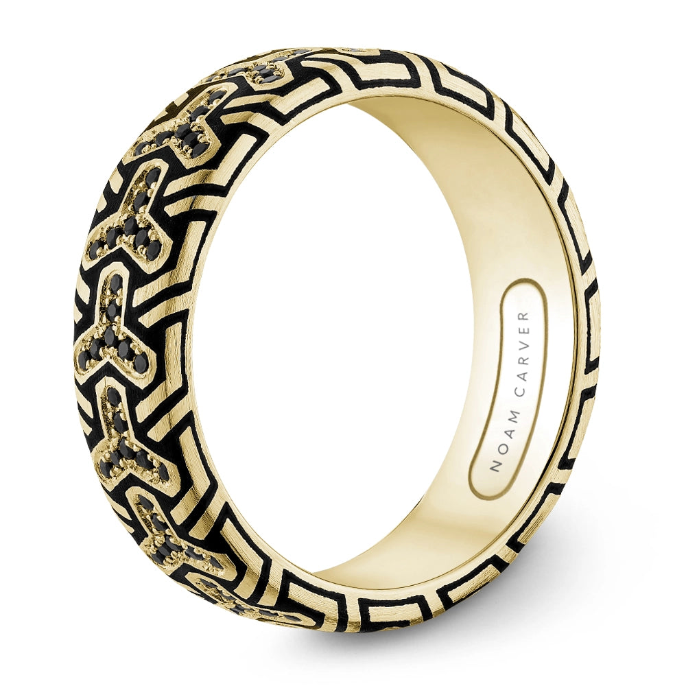 Noam Carver  Wedding Rings in Yellow Gold containing Black diamond, Other, Multi-gemstone NCM-081YBD7-M10