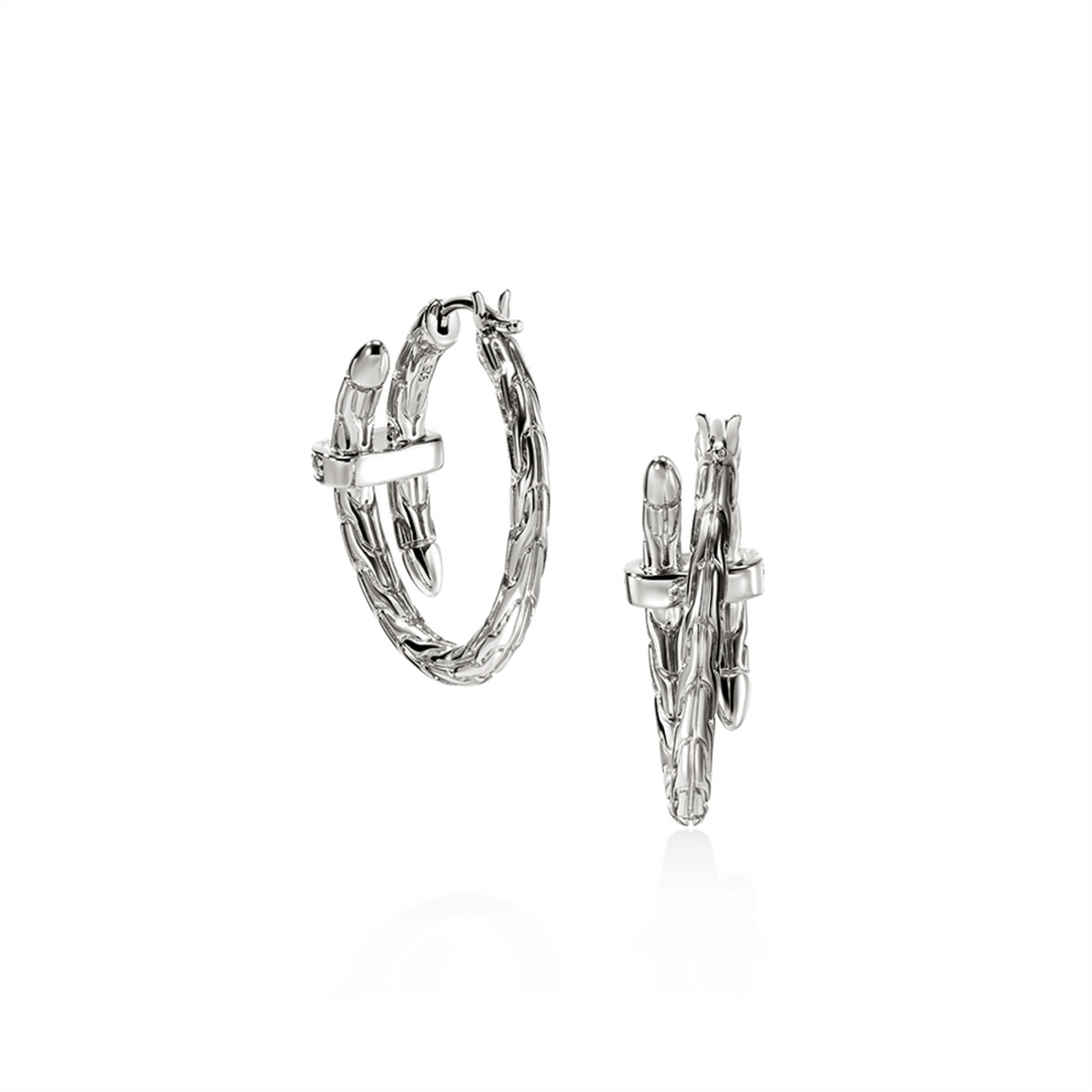 John Hardy Earrings in Silver containing Diamond EBP986742DI