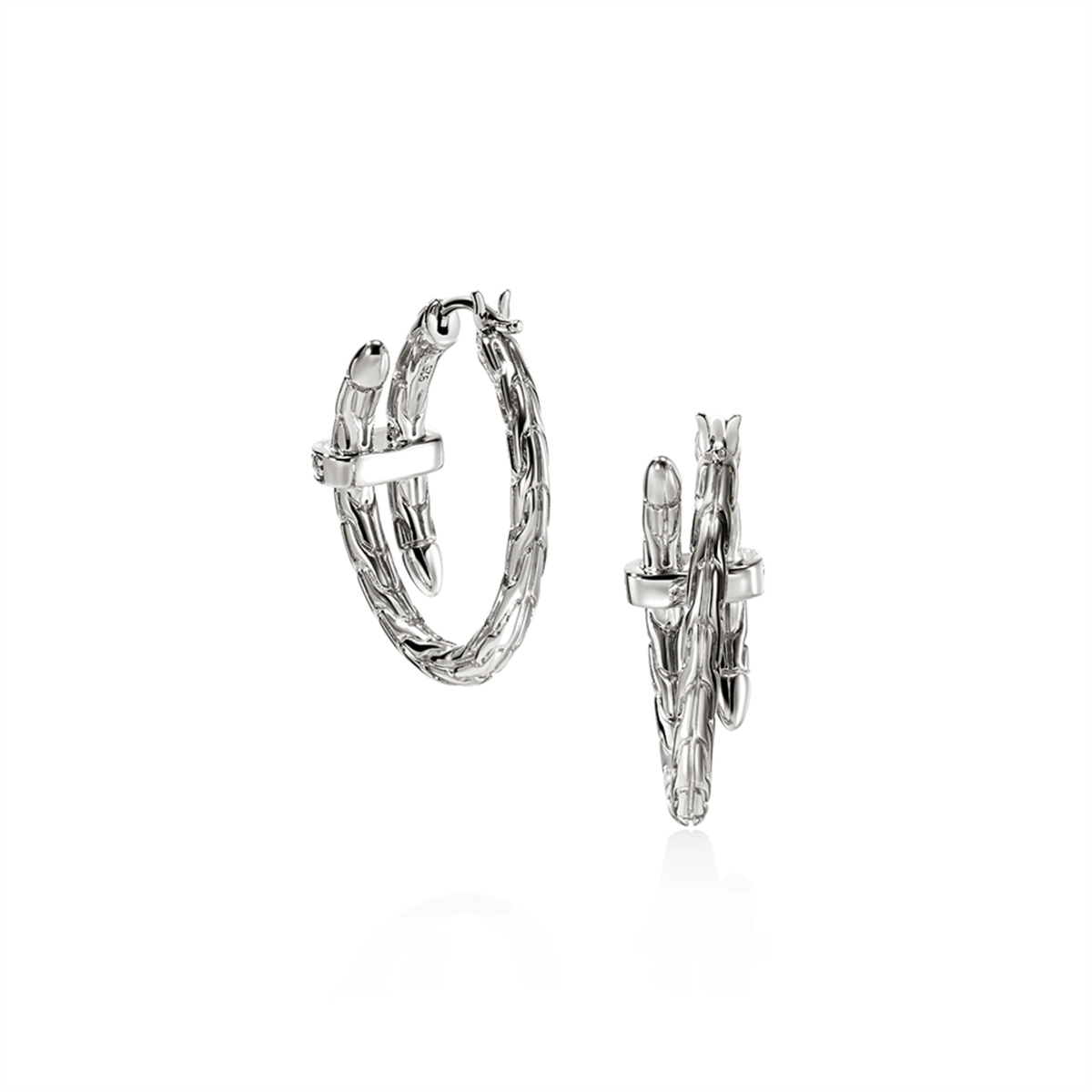 John Hardy Earrings in Silver containing Diamond EBP986742DI