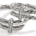John Hardy Earrings in Silver containing Diamond EBP986742DI