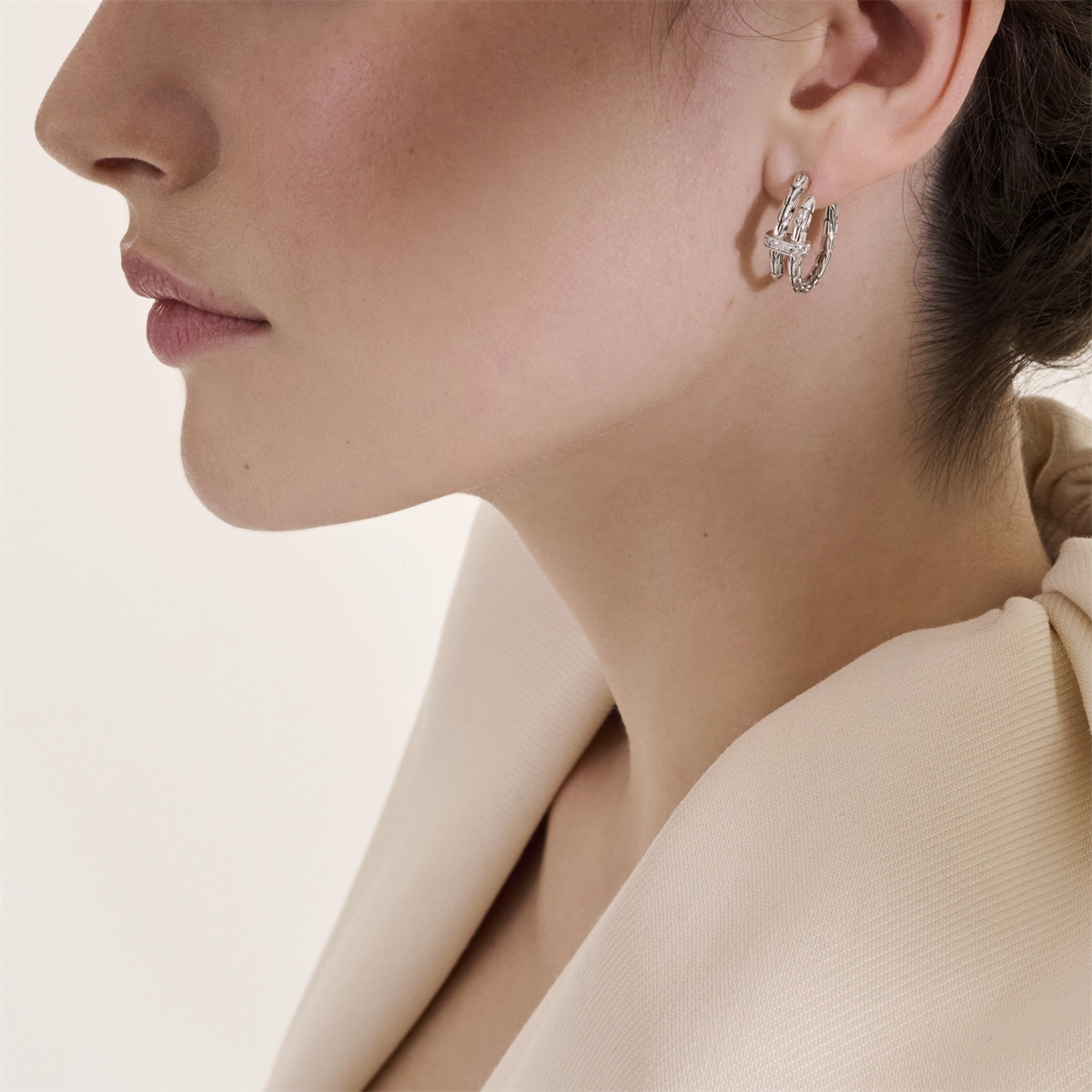 John Hardy Earrings in Silver containing Diamond EBP986742DI