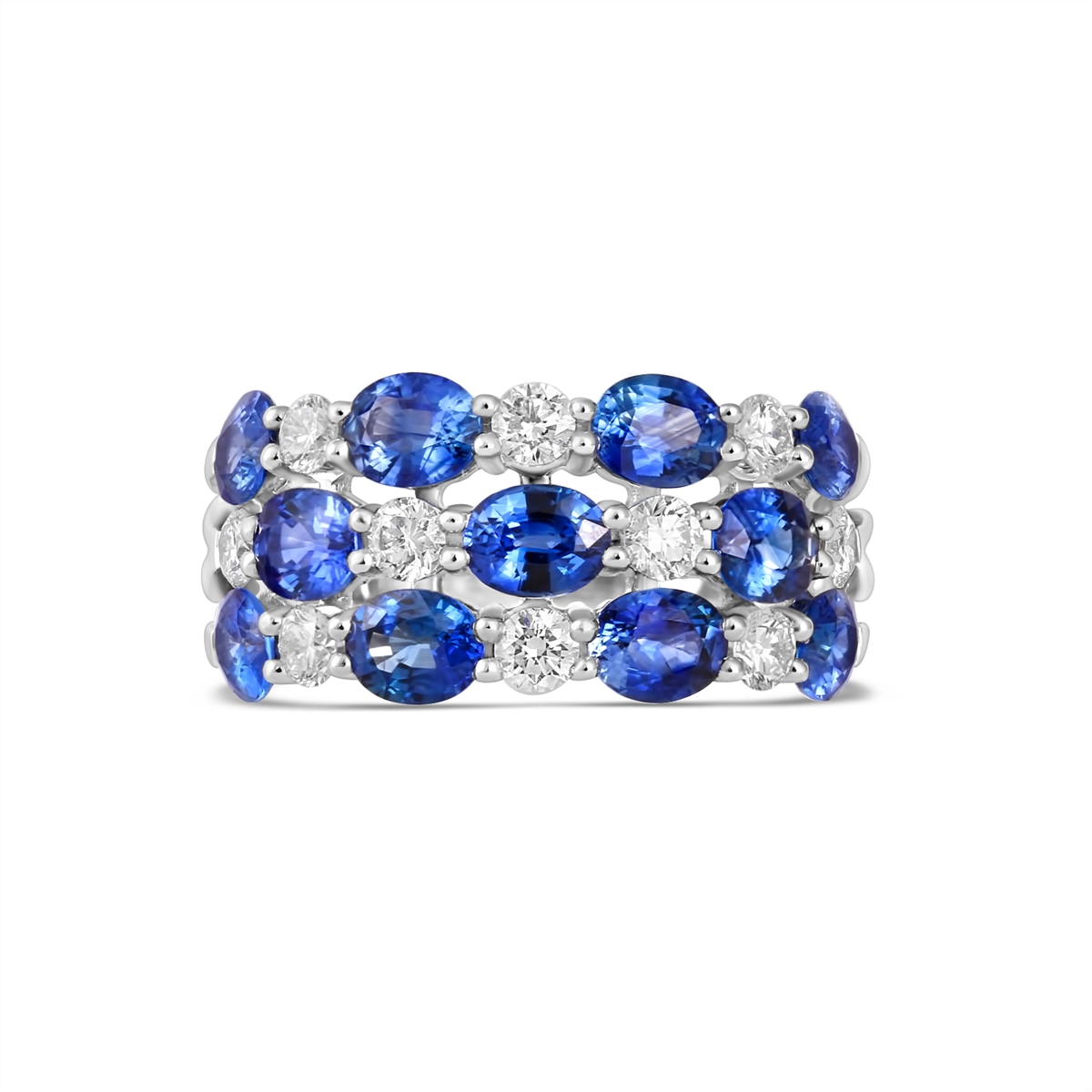 Rings Rings in White Gold containing Multi-gemstone, Diamond, Sapphire R7983P-W