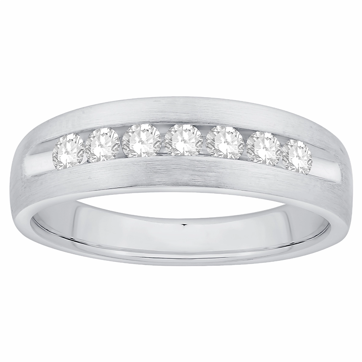 Mens Bands Wedding Rings in White Gold containing Diamond 436214