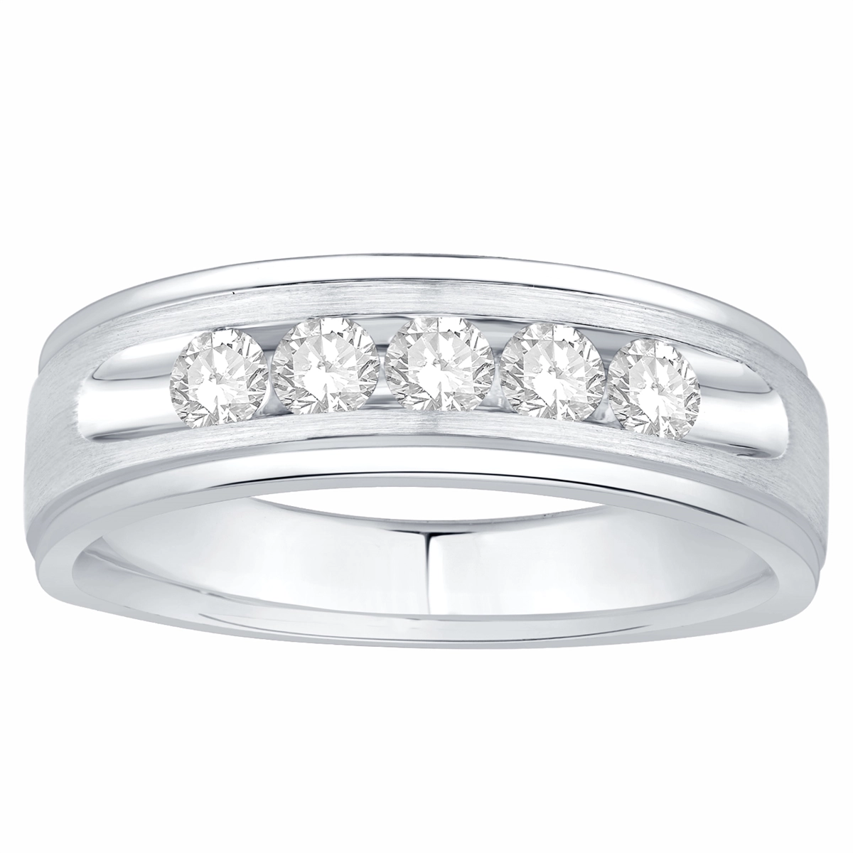 Mens Bands Wedding Rings in White Gold containing Diamond 436216