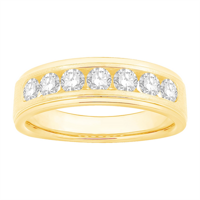 Mens Bands Wedding Rings in Yellow Gold containing Diamond 436243