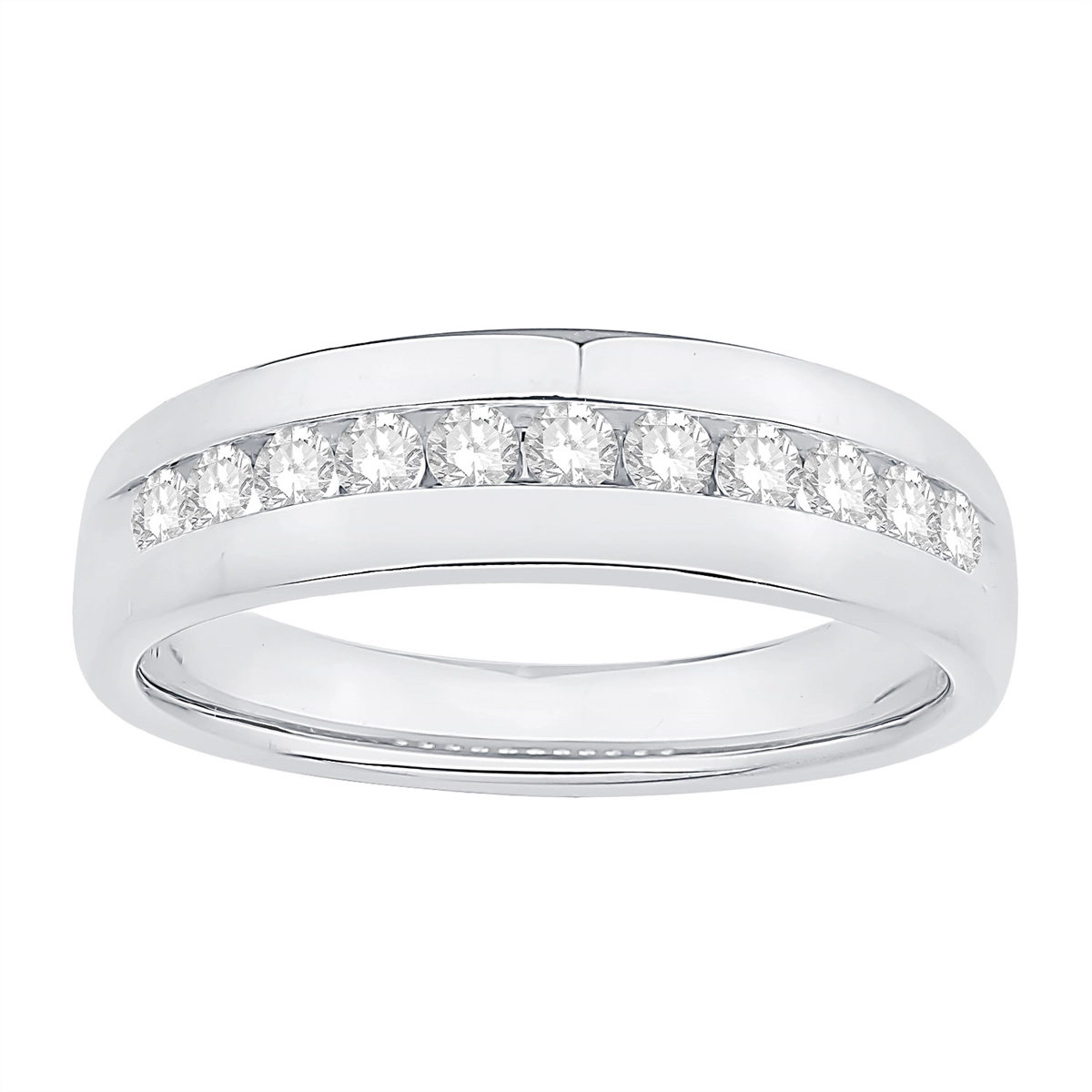 Mens Bands Wedding Rings in White Gold containing Diamond 436244