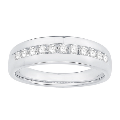 Mens Bands Wedding Rings in White Gold containing Diamond 436244