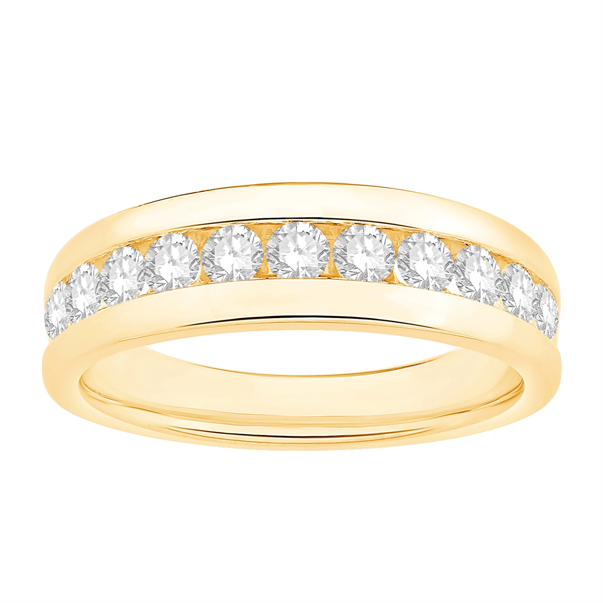 Mens Bands Wedding Rings in Yellow Gold containing Diamond 436247