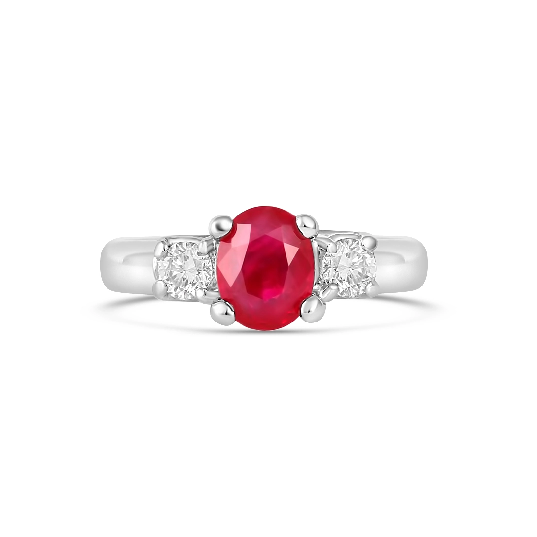 Rings Rings in Platinum/Palladium containing Multi-gemstone, Diamond, Ruby 29067-RA617JK