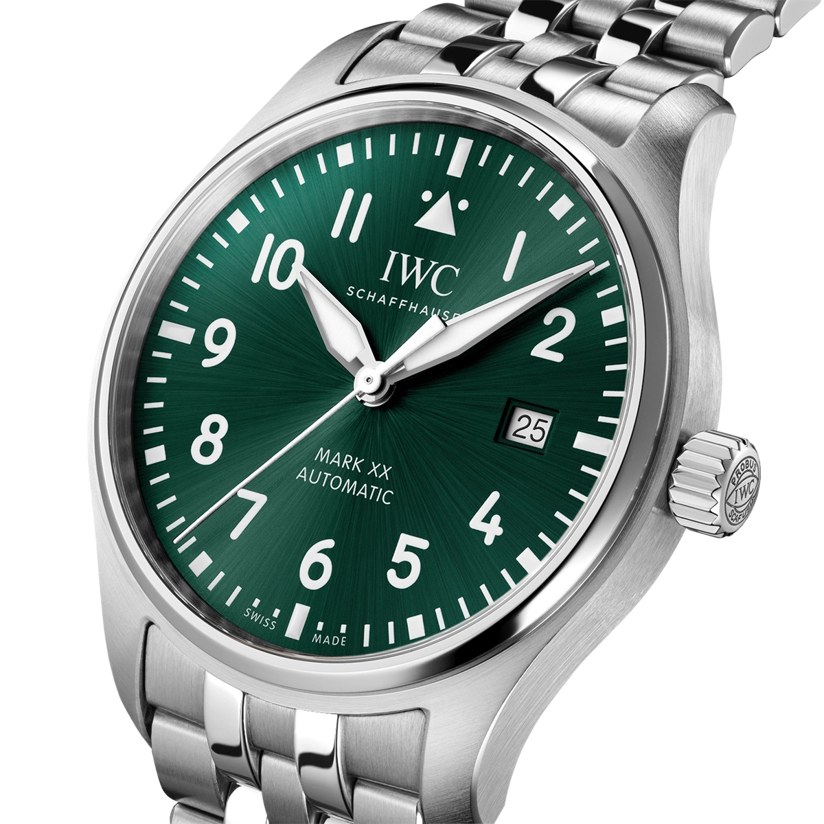 IWC Pilot's watch Mark XX Green Arabic Dial Steel Bracelet IWC Pilot's watch Mark XX Green Arabic Dial Steel Bracelet