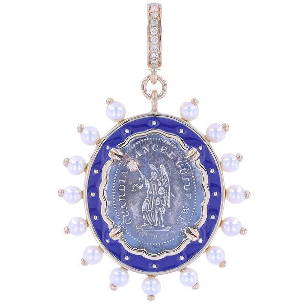 Cynthia Ann Pendants in Mixed Metals containing Other, Multi-gemstone, Diamond, Pearl ECL3694