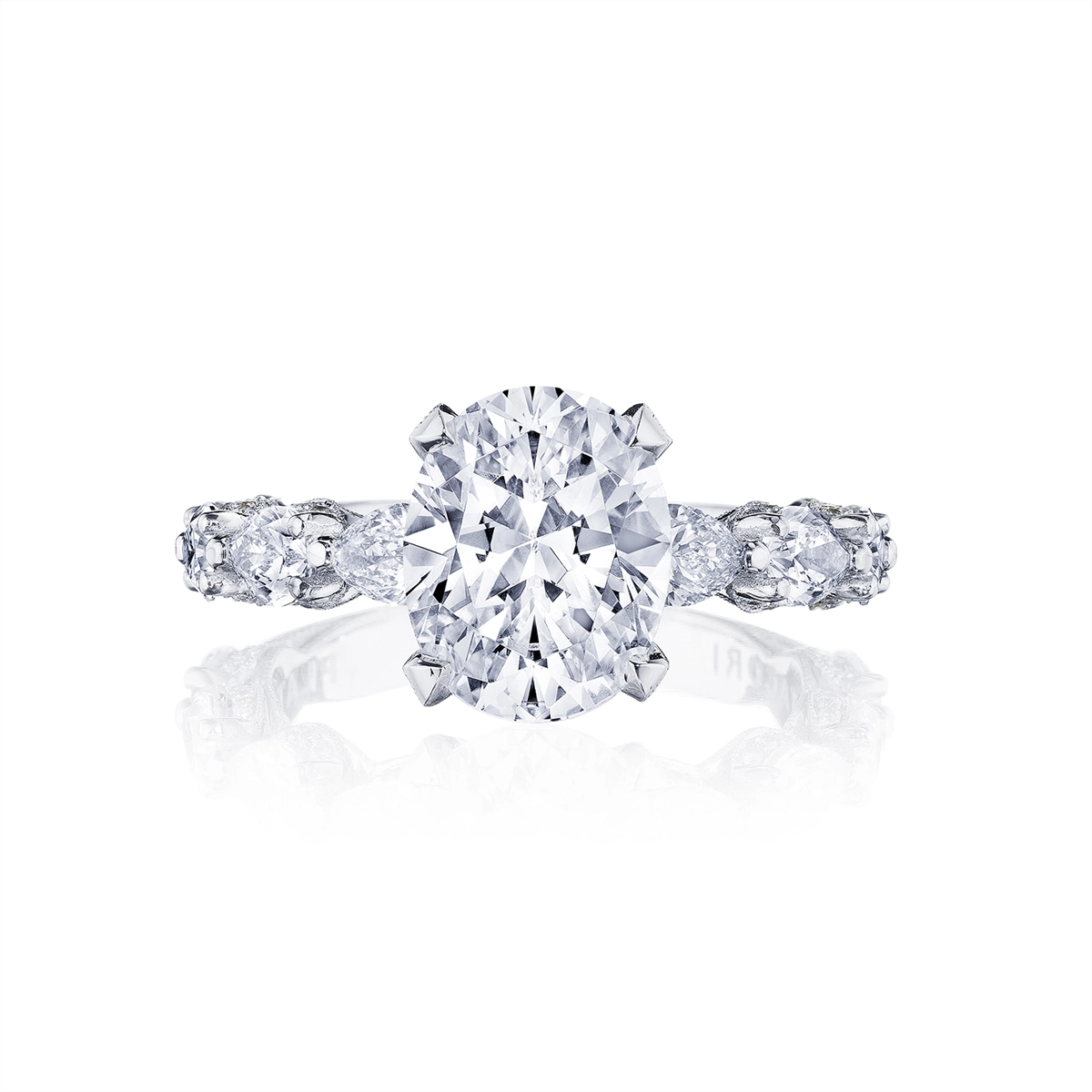 Tacori Engagement Rings in White Gold containing Diamond HT 2666 OV 11.5X8 W
