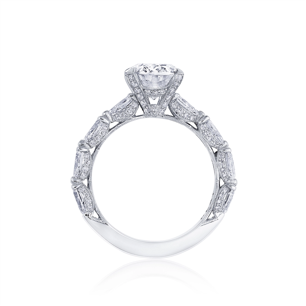 Tacori Engagement Rings in White Gold containing Diamond HT 2666 OV 11.5X8 W