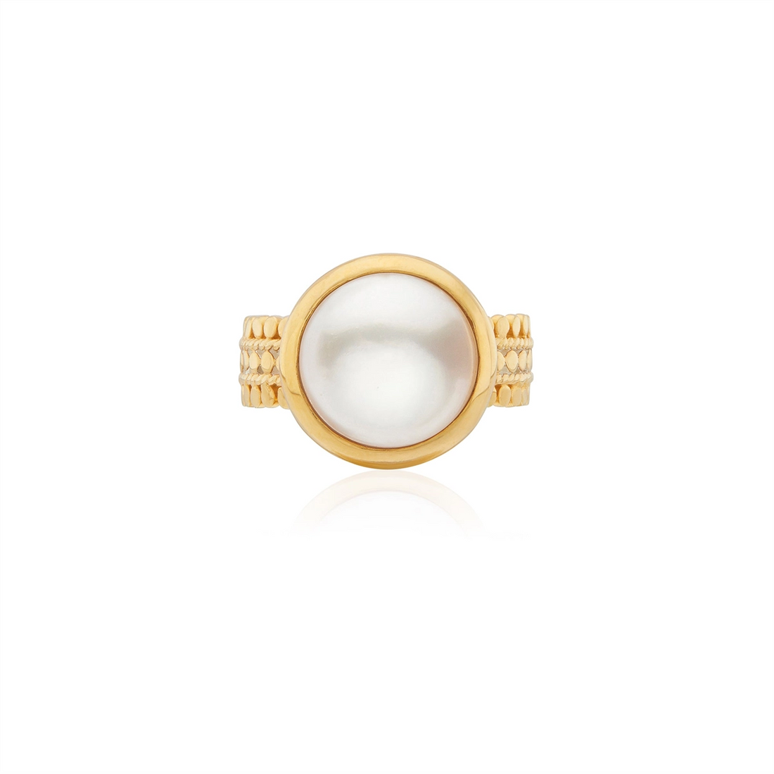Anna Beck Rings in Mixed Metals containing Pearl RG10361-GPL
