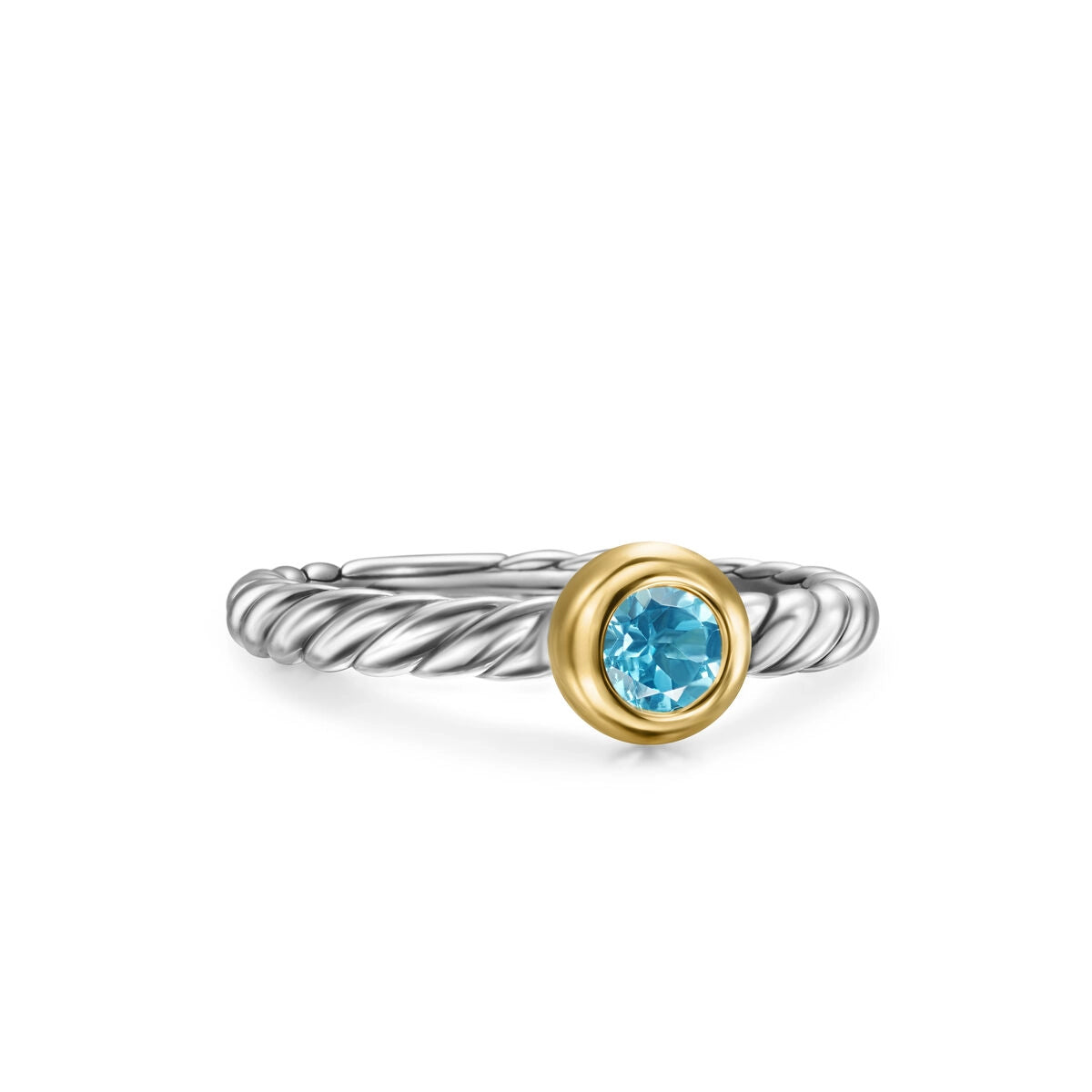 David Yurman Rings in Mixed Metals containing Blue topaz  R18194S4ABT6