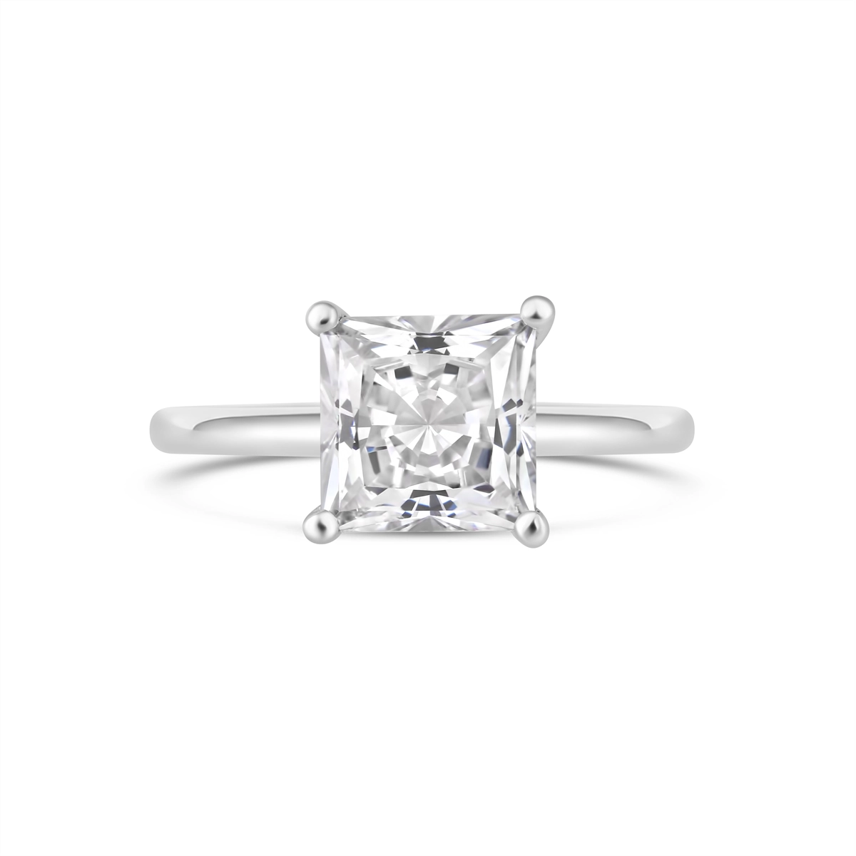 Engagement Collections Engagement Rings in White Gold SOL2001P-7.5X7.5MM-W