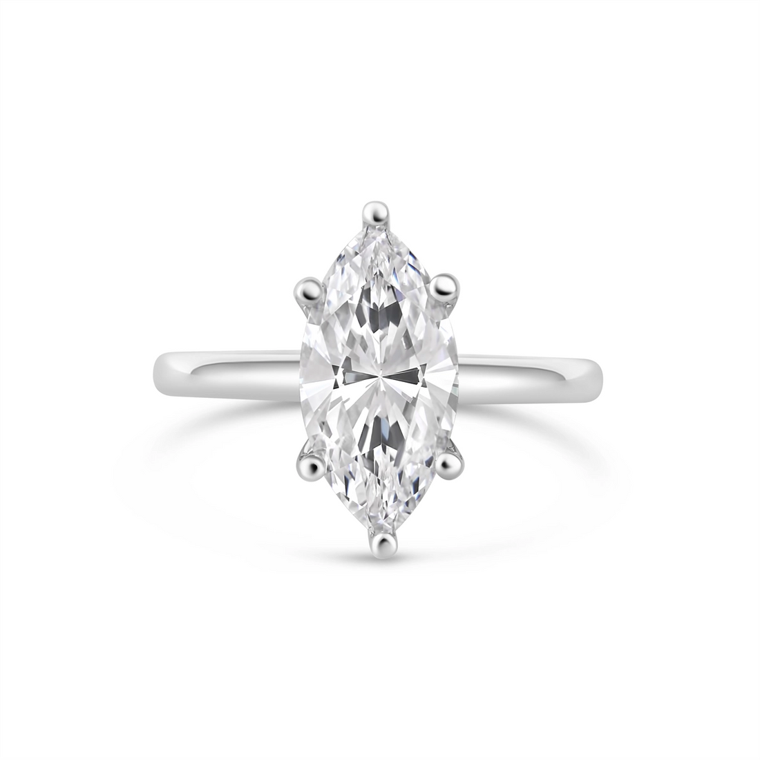 Engagement Collections Engagement Rings in White Gold SOL2001M-14X7MM-W