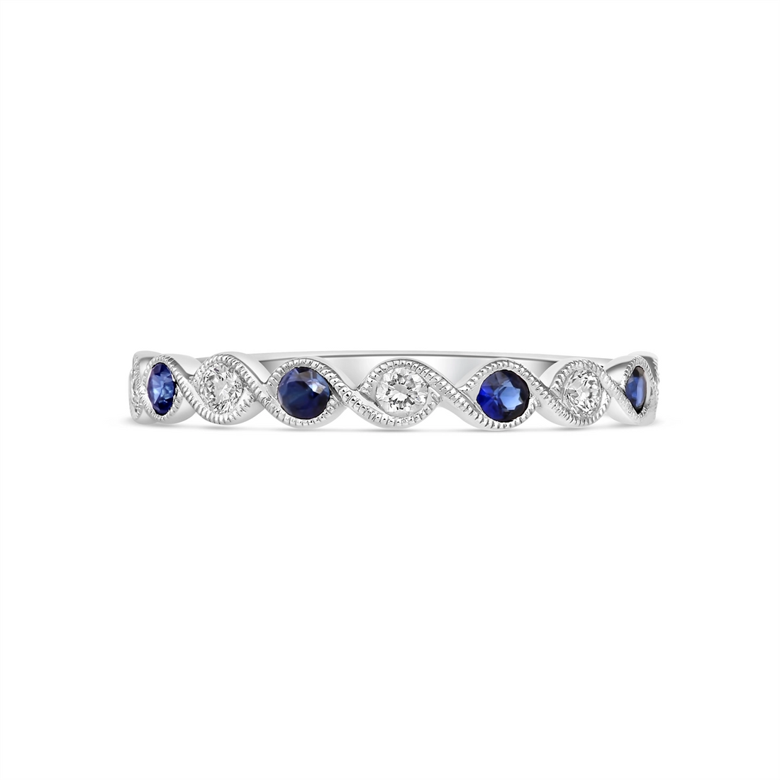 Wedding Bands Wedding Rings in White Gold containing Multi-gemstone, Diamond, Sapphire 437851
