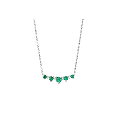 Fana Necklaces in White Gold containing Multi-gemstone, Diamond, Emerald N1872E/WG
