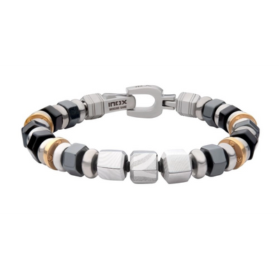 Inox Bracelets in Alternative Metals containing Black onyx, Other, Multi-gemstone DMSBSD02-850