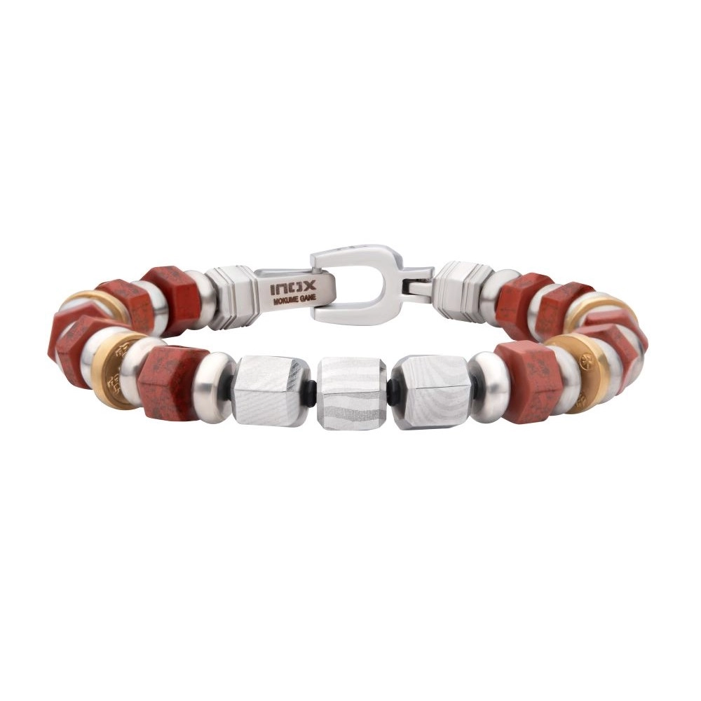 Inox Bracelets in Alternative Metals containing Other, Multi-gemstone DMSBSD05-825