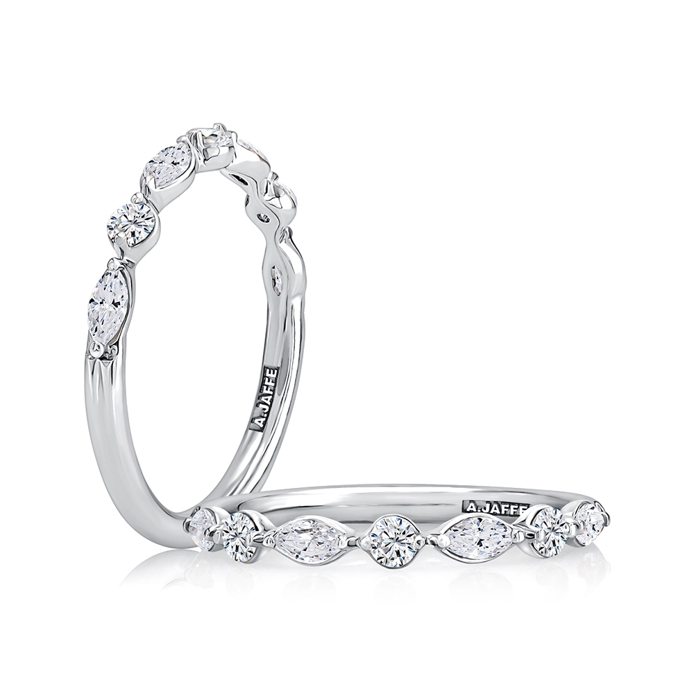 A. Jaffe Wedding Rings in White Gold containing Diamond WRC1373H/43-W