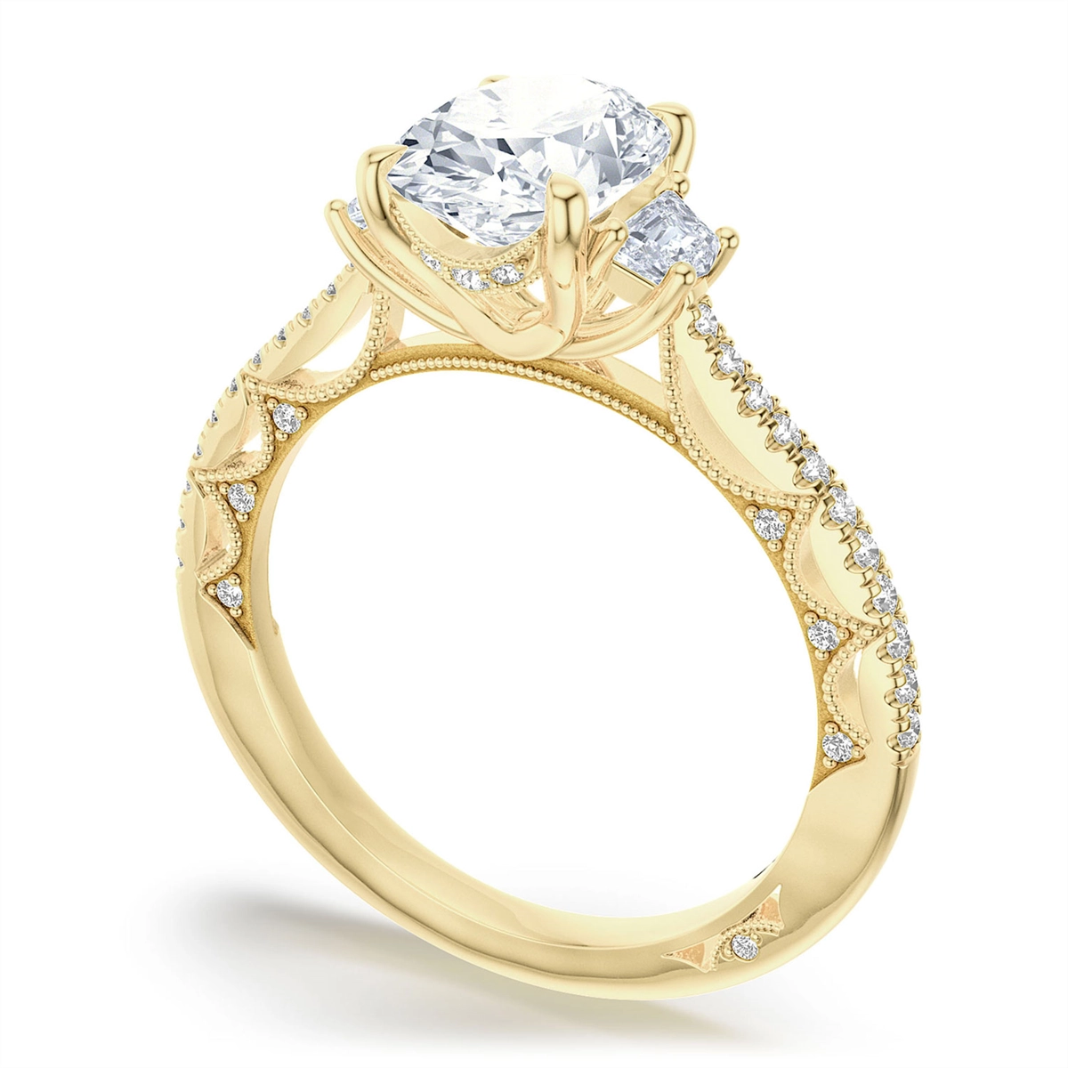 Tacori Engagement Rings in Yellow Gold containing Diamond 2724 1.7 OV 9.5X7 Y