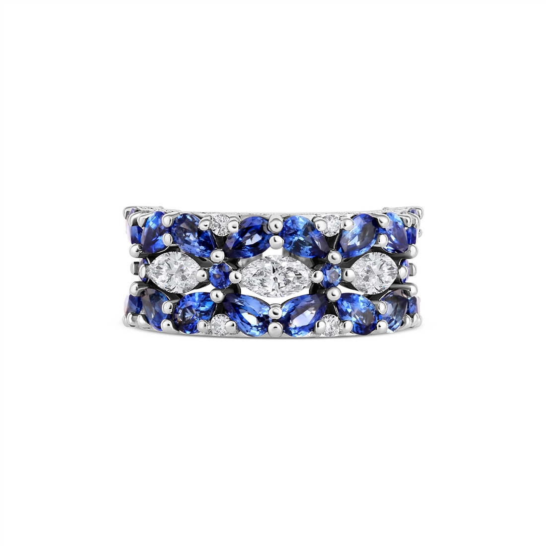 Tacori Rings in White Gold containing Multi-gemstone, Diamond, Sapphire HT 2694 W 7 BS2 1/2