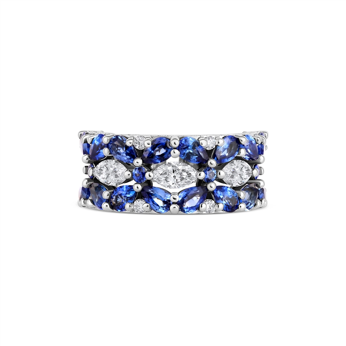 Tacori Rings in White Gold containing Multi-gemstone, Diamond, Sapphire HT 2694 W 7 BS2 1/2