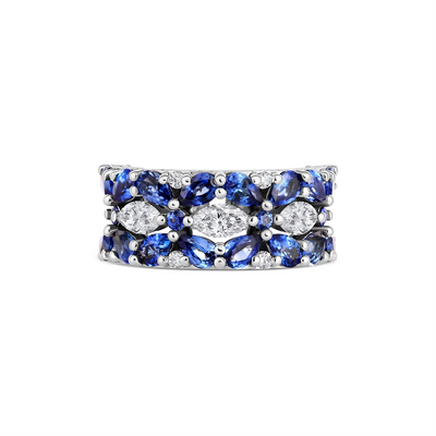 Tacori Rings in White Gold containing Multi-gemstone, Diamond, Sapphire HT 2694 W 7 BS2 1/2