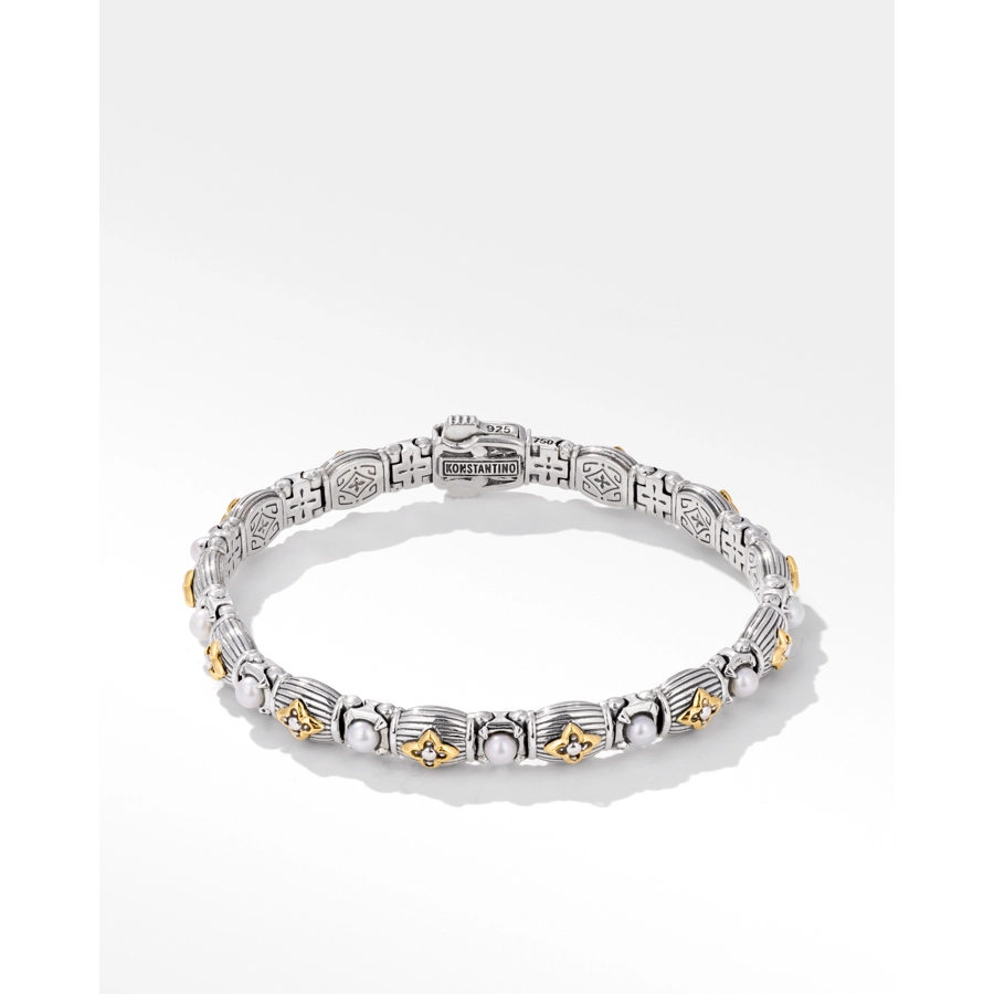 Konstantino Bracelets in Mixed Metals containing Pearl BMK4475-122