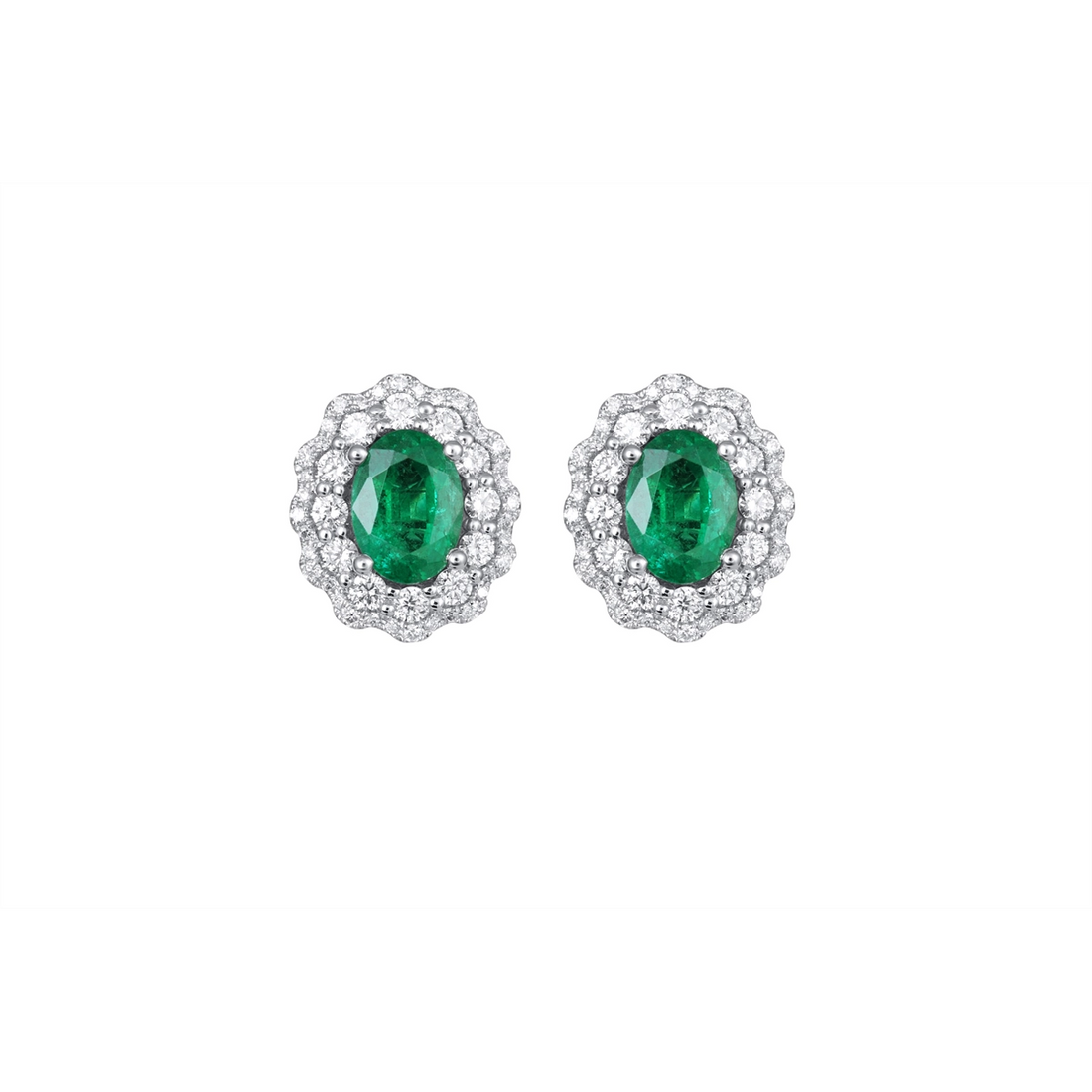Earrings Earrings in White Gold containing Multi-gemstone, Diamond, Emerald 439358