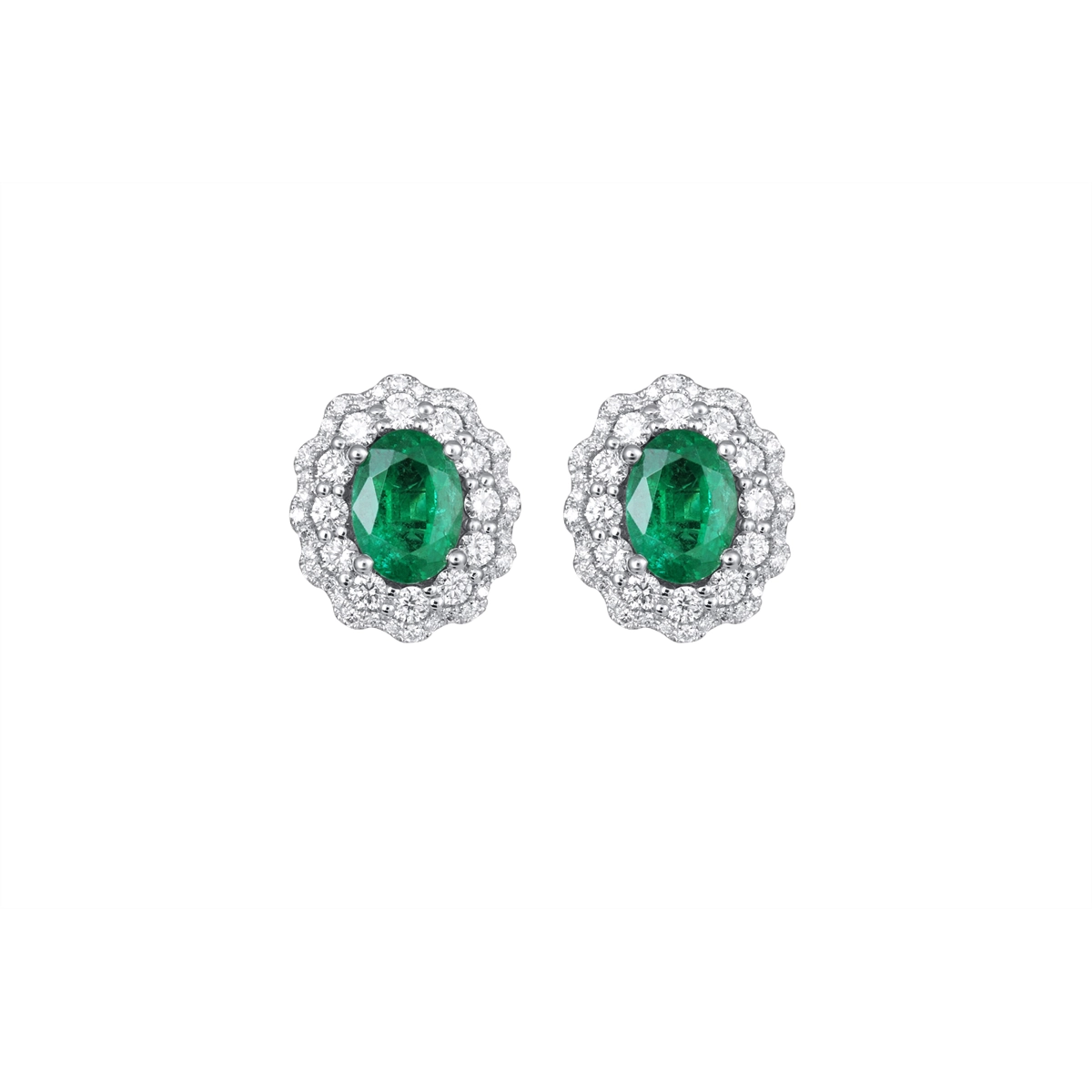 Earrings Earrings in White Gold containing Multi-gemstone, Diamond, Emerald 439358