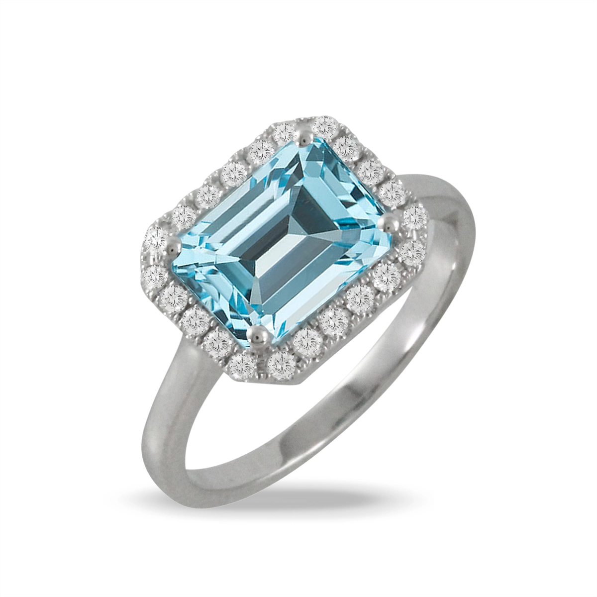 Doves Rings in White Gold containing Blue topaz , Multi-gemstone, Diamond R10425BT