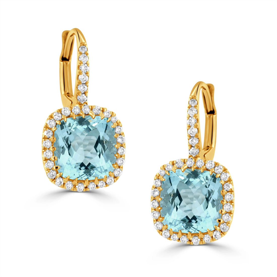 Doves Earrings in Yellow Gold containing Blue topaz , Multi-gemstone, Diamond E8525BT-Y