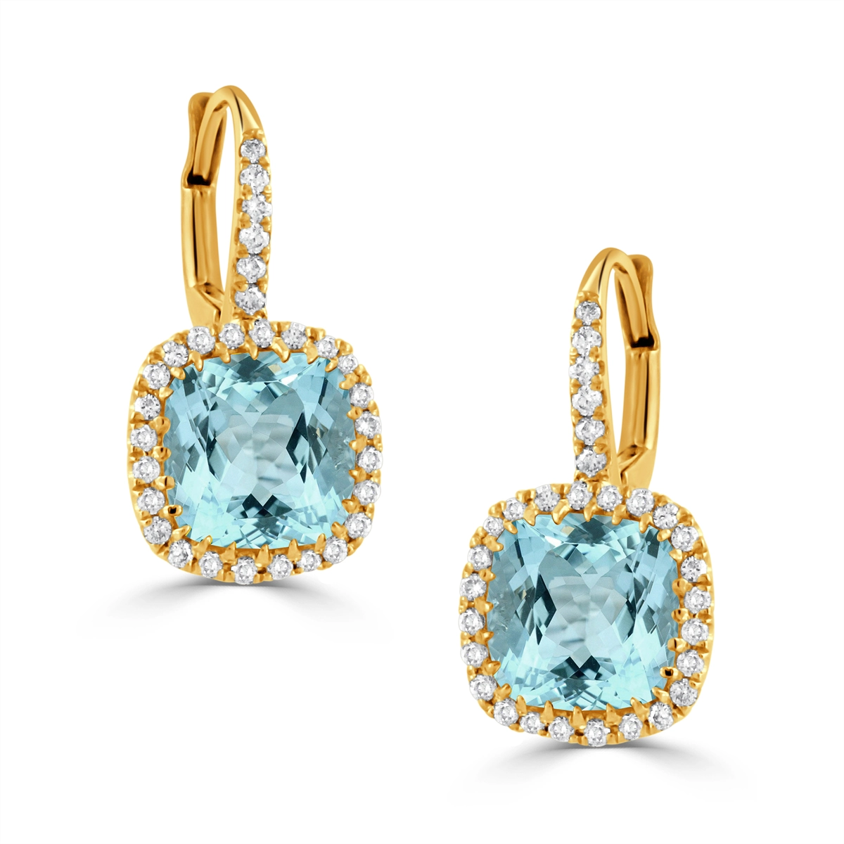 Doves Earrings in Yellow Gold containing Blue topaz , Multi-gemstone, Diamond E8525BT-Y