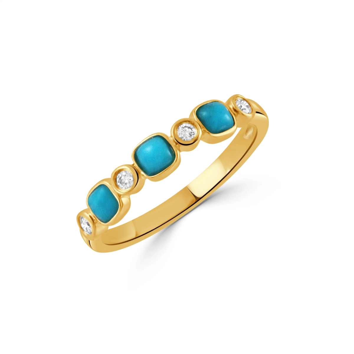 Doves Rings in Yellow Gold containing Multi-gemstone, Diamond, Turquoise R11071TQ-Y