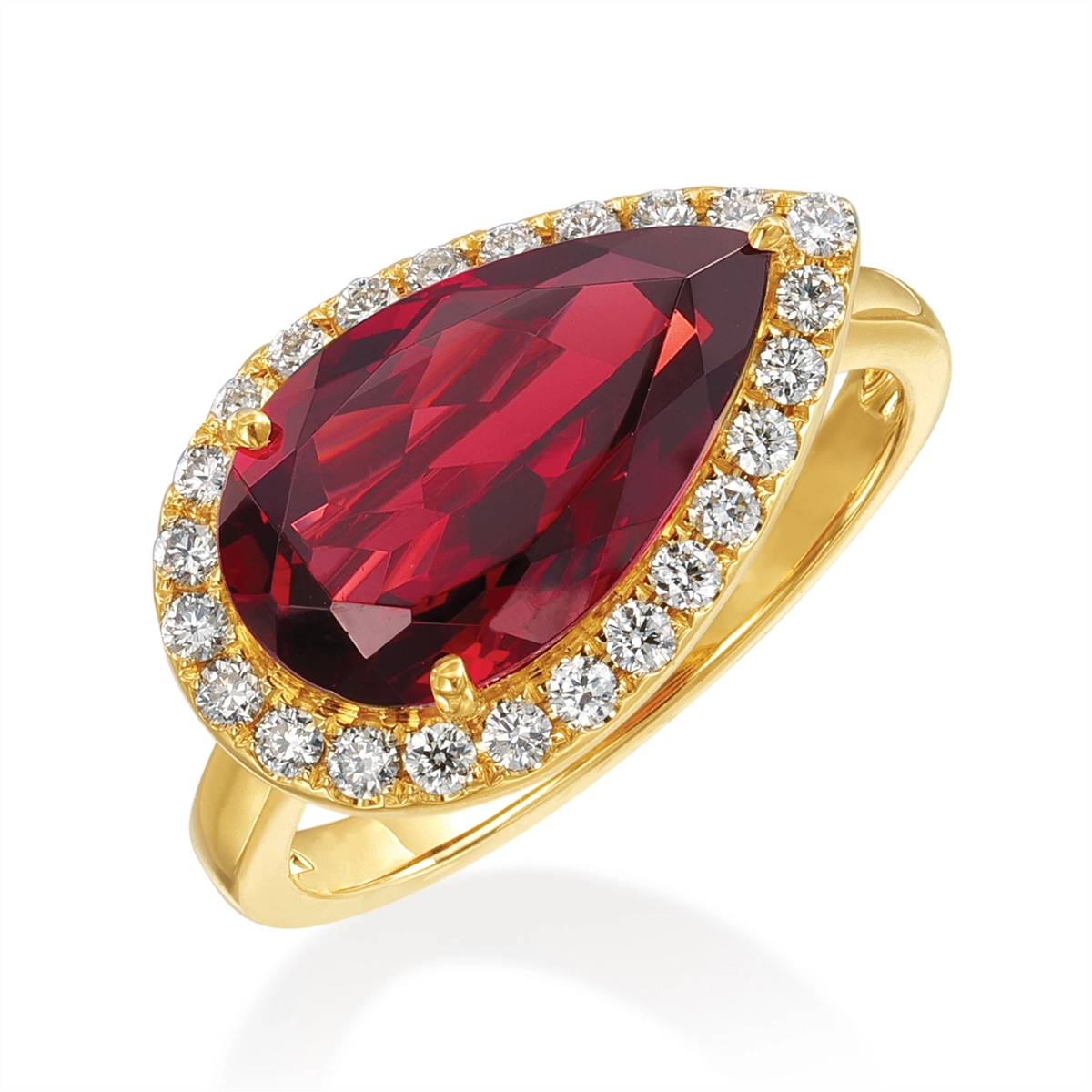 Doves Rings in Yellow Gold containing Garnet, Multi-gemstone, Diamond R10986GT