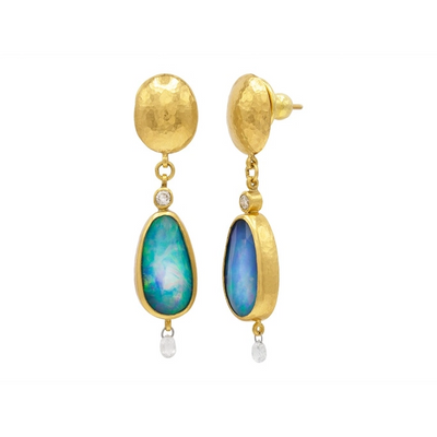 csv_image Gurhan Earring in Yellow Gold containing Opal, Multi-gemstone, Diamond OKE-YG-ETO-15464