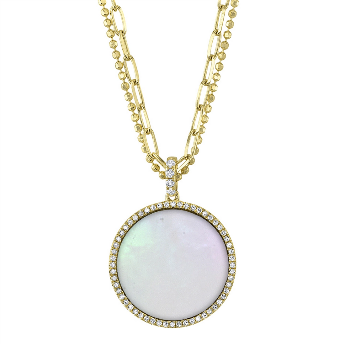 Necklaces Necklaces in Yellow Gold containing Mother of pearl, Multi-gemstone, Diamond 439617