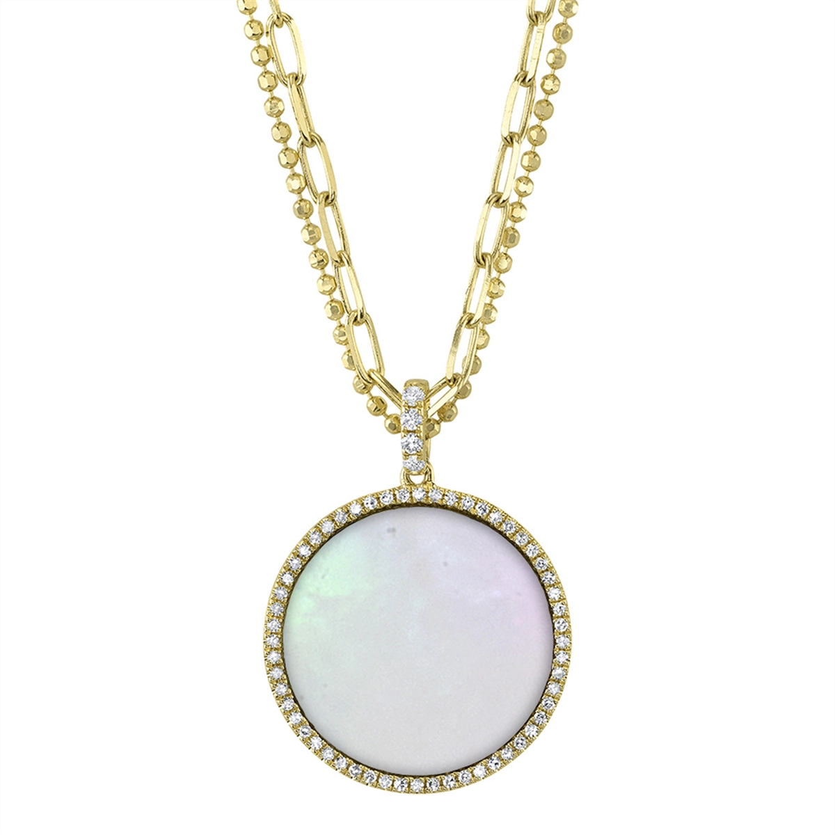 Necklaces Necklaces in Yellow Gold containing Mother of pearl, Multi-gemstone, Diamond 439617